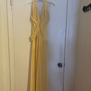 Elegant Yellow Evening Gown